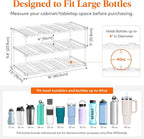 Lifewit Stackable Bottle Storage Organizer, Clear Freestanding Wine Holder for Cabinet, Large Slot Water Bottle Tumbler Cup Organizer for Pantry, Plastic Wine Rack for Fridge Cellar, 3Tier Hold 12