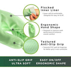 SHOWA 111 Skin-Friendly Dishwashing Gloves, Latex-Free PVC, Reusable Housekeeping Gloves with Cotton Liner, Non-Slip Grip for Kitchen & Gardening, Made in Japan, Medium, 2-Pairs
