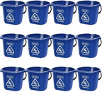 Matthew Cleaning 4.2 Gallon Mop Bucket, Heavy Duty Plastic Cleaning Bucket with Built-in Pour Spout, Mop Holder and Comfort Grip Handle, House and Commercial Cleaning Supplies, Case Pack 12 Pcs Blue