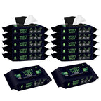 Pursonic Soft Mint Scented Flushable Wipes for Men - 12 Pack (1200) Plant Based Face and Body Wipes with Aloe Vera & Vitamin E - Extra Large Wipes for Gentle & Thorough Cleansing