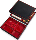 Teenyyou 2 Pcs 12 x 9.5 x 2.2 Inch Japanese Bento Box 5 Compartments Divided Lunch Box with Greaseproof Adult Japanese Bento Lunch Container Sushi Home Restaurant