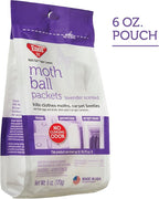 Enoz Lavender Scented Moth Ball Packets: Kills Clothes Moths, Carpet Beetles, Eggs and Larvae (6 oz Bag, 6 Pack)