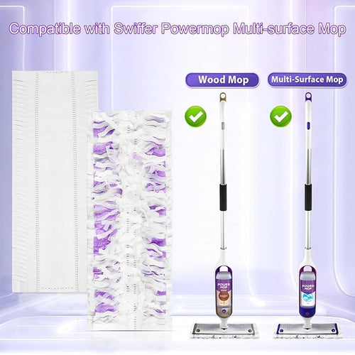 12 Pack Disposable Power Mop Refills Compatible with Swiffer Power Mop, for Swiffer Power Mop Refill, for Floor Cleaning, Unscented & Thickened Pads