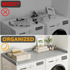 SpaceAid Washer Dryer Countertop, Laundry Wood Shelf Topper with Edge, 54" Width x 27.5" Depth Cover Guard Organizer for Washer and Dryer Laundry Hamper Counter Storage Organization (Gray)