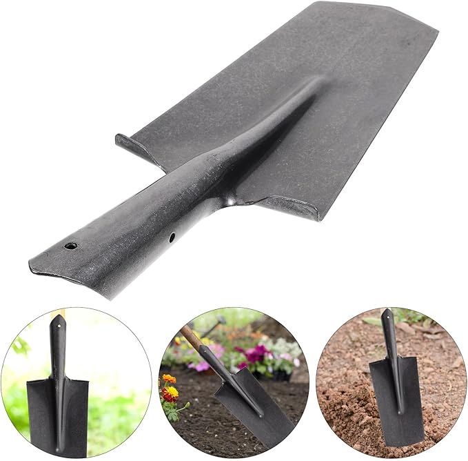 POPETPOP Heavy-Duty Manganese Steel Garden Spade with Narrow Tip for Digging and Planting, Thickened Traditional Shovel Soil Tool for Tree Transplanting and Outdoor Gardening