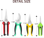 5‑Piece Garden Pruning Shears Set with Gloves & Storage Bag – Stainless Steel Trimming Scissors for Flowers, Herbs & Small Branches – Ergonomic Gardening Tools Kit (Multi-color)