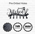 Personalized Kitchen Wall Decor Custom Name Metal Utensil Hook Rack Kitchen Organizer Wall Mounted Decorative Hooks for Home Mothers Day Gift