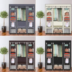 69" Portable Clothes Closet Wardrobe Storage Organizer with Non-Woven Fabric Quick and Easy to Assemble Extra Strong and Durable Black Closet Organizer with Protective Cover MITPATY