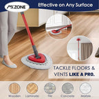 Spin Flat Mop Pad Replacement Compatible with O Cedar Mop Head Replace Flat Triangle Mop, Wet Damp Dry Sweeping Pads Washable, Microfiber, 4 Mopping Pads and 1 Mop Base