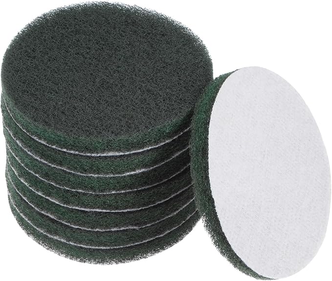 HARFINGTON 8pcs Drill Power Brush 4 Inch Tile Scrubber Scouring Pads 400-600 Grit for Bathroom Kitchen Household Cleaning