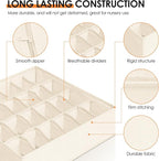Drawer Organizer Clothes, 8 Pack Dresser Organizer Bins for Baby Clothes, Underwear Sock, Fabric Closet Organization and Storage Dividers for Nursery Bedroom (48 Compartments, Beige)