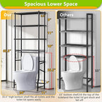 Mlinavn Over-The-Toilet Storage Rack, 4-Tier Bathroom Organizer Shelf Over Toilet with Adjustable Shelf and Basket, Freestanding Space Saver Bathroom Shelves Above Toilet for Room (Black)