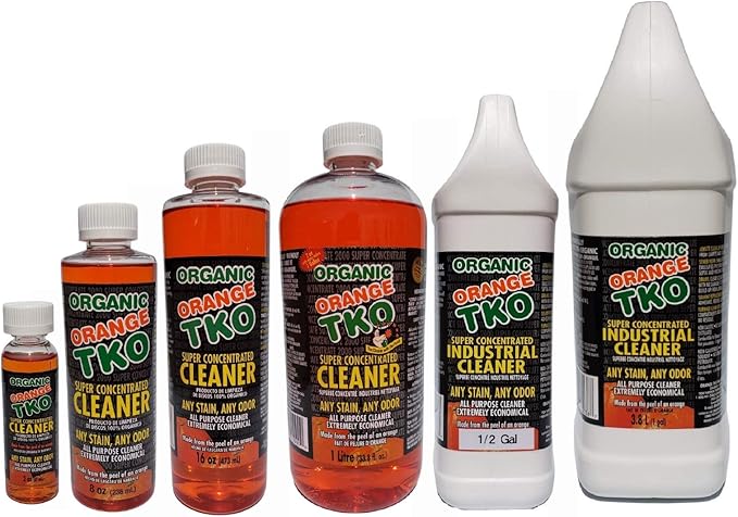 Organic Orange TKO - Stain remover, Floor cleaner, Degreaser, Glass cleaner, Multi Purpose Citrus Cleaner, Deodorizer, Stain Remover, Pet Safe, Non Toxic (128oz)