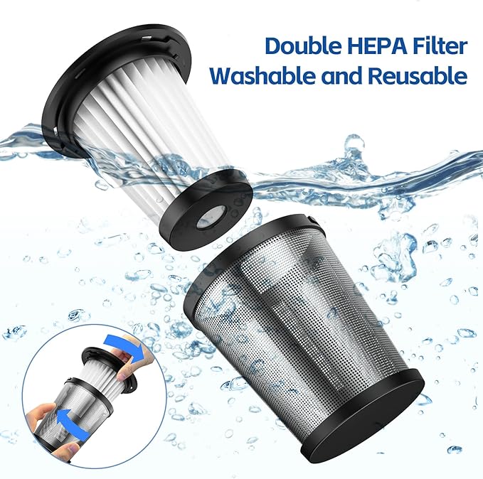 Handheld Car Vacuum Cleaner Cordless: 9500PA Powerful Suction Portable Lightweight Hand Held Vacuum - Large Capacity Battery Last Long Wireless Mini Vacuum With LED Light For Home Office Cleaning