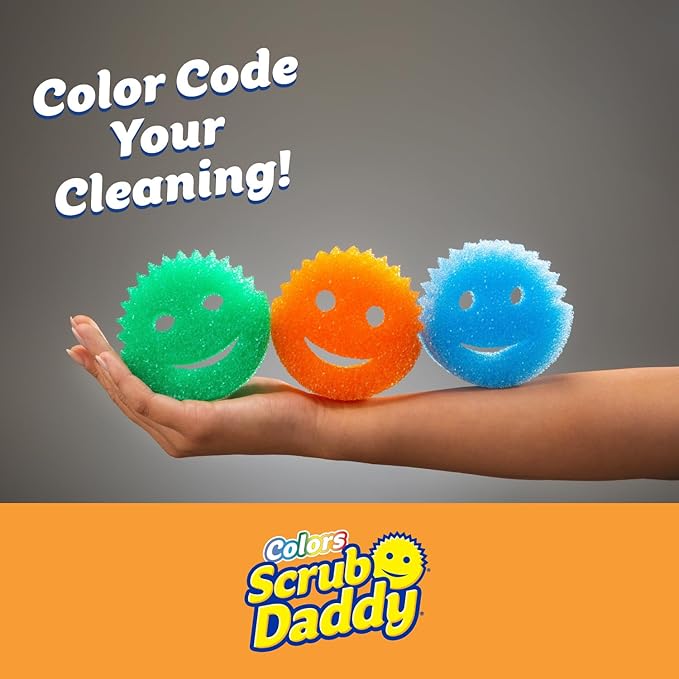 Scrub Daddy Scratch-Free Multipurpose Kitchen Sponges - Bulk Dish Sponges for Kitchen, Bathroom, Household Cleaning & More - Made with BPA-Free Polymer Foam (5 Count) (Pack of 2)