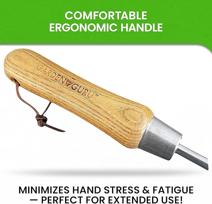 Garden Guru Eco Hand Rake Soil Tiller- 100% Recycled Stainless Steel - Rust Resistant - FSC Certified Wood Ergonomic Handle - Great for Gardening Cultivating Loosening Soil & Spreading Mulch (2 Pack)