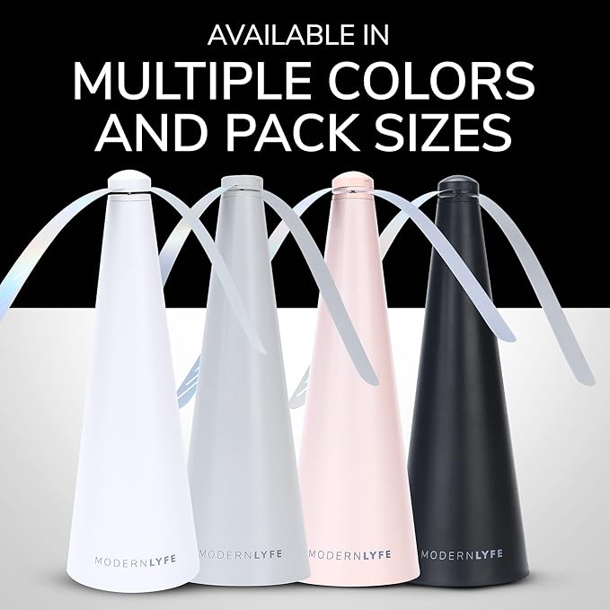 Fly Fans for Tables by Modern Lyfe - AA Battery & USB Powered - Fly Swatter Outdoor Camping Accessory Or for Food at Parties, Restaurants & Picnics, Bug Fan, Spinner Keeps Flies Away (2 Pack - Black)