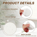 uxcell 10Pcs Cellulose Sponges, Round Kitchen Clean Sponges Non-Scratch Compressed Dish Scrubber for Kitchen Household Cookware Bathroom Cleaning & DIY, White