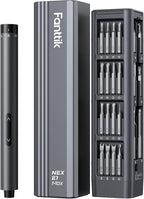 Fanttik E1 Max Electric Screwdriver, Mini Precision Screwdriver Set, 50 Magnetic Bits, Magnetic Storage, 5/32‘’Hex, Repair Tool Kit for Electronics Phone Camera Laptop Watch (Grey)