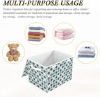 senya Large Storage Bins with Linen Collapsible Foldable Storage Cubes Fabric Closet Organizer Containers box with Flip-Top Lid for Home Bedroom Office 16.7 x 12.6 x 11.8in (Much Dog Paw Print)