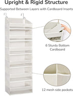 ULG Over The Door Organizer with 6 Large Pockets 12 Side Pockets, 50lbs Weight Capacity Door Hanging Organizer for Bedroom, Bathroom, Pantry, Nursery Storage, Beige