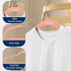 SereneLife 150-Pack Velvet Hangers – Ultra-Thin Space Saving Pink Clothes Hangers with 360° Swivel Hooks, Non-Slip Heavy Duty Design for Coats, Dresses, Shirts & More – Lightweight & Durable