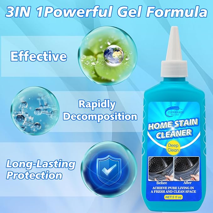 Househould Cleaning Gel, 5 Fl Oz Washing Machine Cleaner for Bathrooms, Showers, Washing Machines, Grime, Grunk and Tiles, Thick Gel Formula Targets Tough Stains and Odors