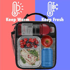 opux Premium Insulated Lunch Box, Soft School Lunch Bag for Kids Boys Girls, Leakproof Small Lunch Pail Men Women Work, Reusable Compact Cooler Tote Lunchbox for Office Adult, Heather Charcoal