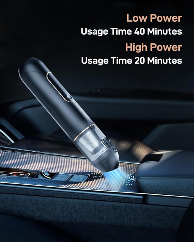 Handheld Vacuum Cordless, Car Vacuum Portable with 20000Pa Ultra-Strong Suction, Multi-Function Hand Vacuum Rechargeable for Cars, Home, Pet Hair & Outdoor Use