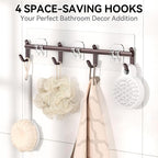 YASONIC Shower Caddy, 6 Pack Large Capacity shower Organizer with Soap Holder and 12 Hooks, Rustproof Shelves for Inside Shower, No Drilling&Sleek Bathroom Organizers and Storage Bronze XL