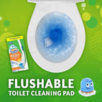 Scrubbing Bubbles Toilet Bowl Cleaning System with Flushable & Disposable Cleaner Refill Pads, Fights Odors and Helps Remove Limescale & Hard Water Stains, Citrus Scent, 1 Wand + 4 Refills + 1 Stand