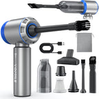 Compressed air Duster, Yomile 2 in 1 180000RPM Cordless Air Duster with Mini Car Vacuum, 9000mAh Battery Dust Blower for Keyboard Cleaner,Rechargeable Air Blower AIC Can for Office Computers