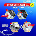 Home Stain Remover Gel – Stubborn Stain Cleaner No Harsh Scrubbing Required, Front Loader Washing Machine Seal Washing Machine Seals, Sinks & Tiles | No-Slip Formula | 8H Penetration | 16.0oz