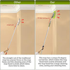 Wall Cleaner, Max 66'' Wall Mop with Long Handle, Ceiling Dust Mop with 15° Labor-Saving Elbow Extension Pole, Baseboard Duster Washer Scrubber, High Reach Window Cleaning Brush, Roof Cleaning Tool-GN