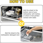 Binbata Eco Dishwasher Detergent Sheets Up To 160 Loads, Citrus Lemon Scent Plastic Free Dishwashing Soap Strips With High Efficient Solid Enzyme, Leaving Dishes Sparkling Clean