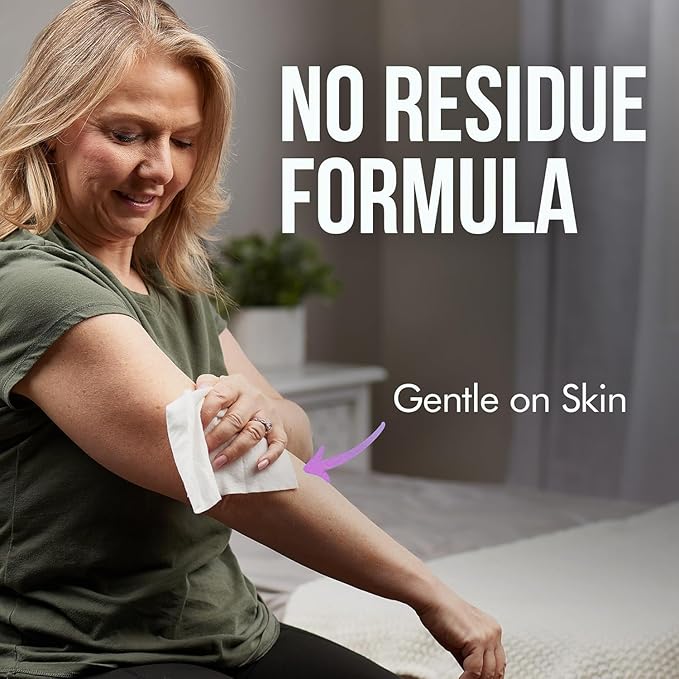 Extra Large Bath Wipes for Adults Bathing No Rinse - 80 Disposable Body Cleansing Wipes for Men, Women & Elderly - Great for Gym, Camping, Post Surgery - Shower Wipes - Lavender