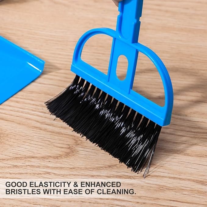1 Pcs Dustpan Brush Set Portable Plastic Brush Set (Blue) Used for Tool Brush Keyboard Home Kitchen Sweeper Table Desk Office