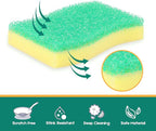 Scrub Sponge, 8 Pack Dual-Sided Temperature-Responsive Scrubber - Non-Scratch - Multipurpose Dish Sponges for Kitchens, Bathrooms, and Outdoor Use - S Shape