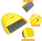 Small Broom and Dustpan Set,1pc Dust Pan and Brush Set,SUP Cute Little Yellow Duck Hand Mini Broom and Dustpan Set,Small dust pan Mini for Tabletop Debris,Keyboards&Clean Pet Cages (Duck)