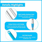 Spin Mop Replacement Handle, 47.6-Inch 360 Degrees Rotating Telescopic Stick with Robust Reinforced Plastic Disc for Bucket Cleaning System (Blue)
