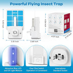 Fly Trap lndoor, 2 Pack Plug-in Fruit Fly Traps with 6 Refills, Gnat Killer Indoor Bug Catcher for Flies, Moths & Other Flying Insects