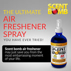 Scent Bomb Air Freshener Spray, Long-Lasting Odor Eliminator for Home & Car, Effective Deodorizer Spray for Kitchen, Bathroom, Fresh Room Spray & Smell Neutralizer, Peach