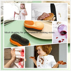Two-Sided Laundry Stain Remover Brush, Soft Bristle for Scrubbing Out Tough Stains on Wool Cashmere Delicate Fabrics Knits Cotton Leather, Easy to Grip Hand Washing Clothes Brushes (Yellow)