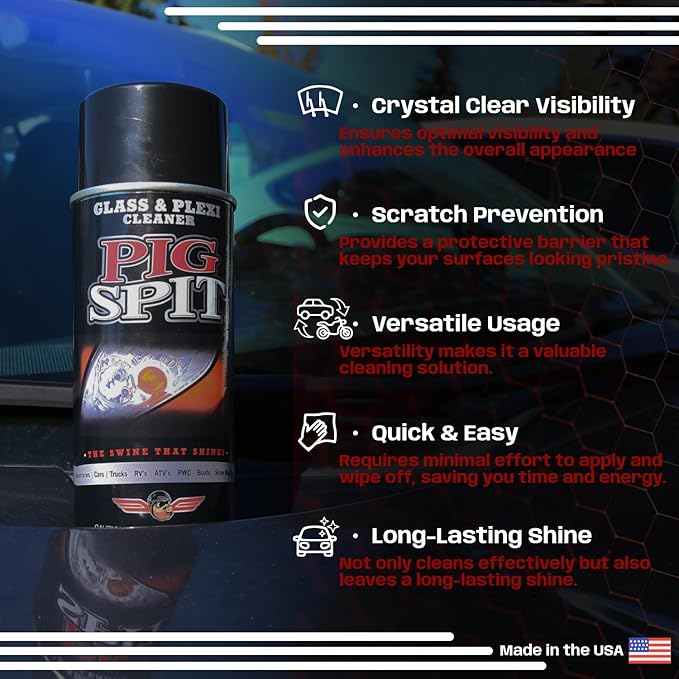 Glass and Plexi Cleaner for a Streak-Free Shine for Home and Automotive Use | 13 oz.| Single