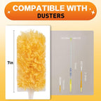 Heavy Duty Duster Refills (30Pack+1Handle), Unscented Disposable Dusters Kit for Cleaning Dusting Furniture Blind Ceiling Fan, Multi Surface 360 Feather Duster