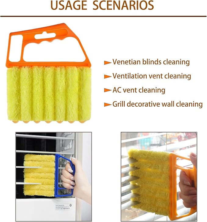 Blind Cleaner Duster Tool, Blinds Cleaner Tool, Extra Washable Blind Duster Sleeve - Microfiber Louver Cleaning Tool for Vents, Air Vent Cleaner and Dusting (3-Pack)