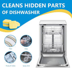 24-count Dishwasher Cleaner Tablets with Coral Fleece Cleaning Cloth, Deep Cleaning and Descaling Formula, Removes Odors and Hard Water Residue, Maintains Dishwashers(Lemon Scent)