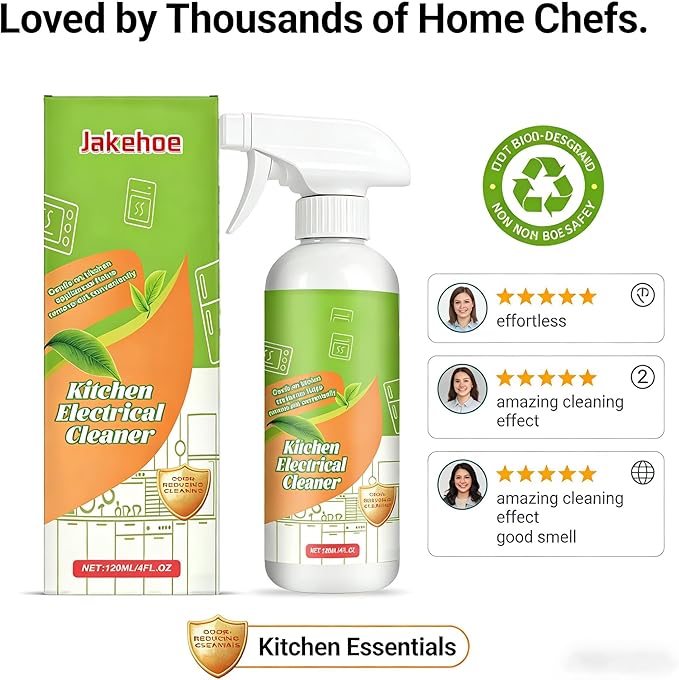 Electrolyzed Ion Kitchen Cleaner Spray - Natural Ingredient Formula & Multi-Purpose Cleaner-Purpose Degreaser for Oven, Stove, Grill, Range Hood & All Kitchen Appliances (2)