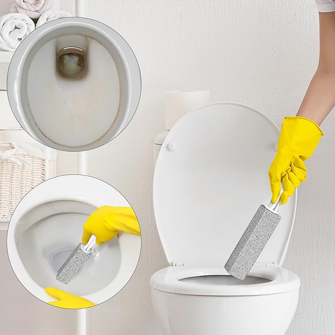 Pumice Stone, ARRITZ 7pcs Scouring Stick with Handle for Removing Calcium Buildup, Hard Water Rings and Rust, Suitable for Cleaning Toilet, Sink, Bathtubs, Tile, Stove, Grill