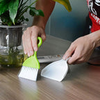 Saim Mini Dustpan and Brush Set, Kids Hand Broom and Dust Pan for Cleaning Table Countertop Keyboard Pets Hair and Small Messes Colour Random, Set of 4